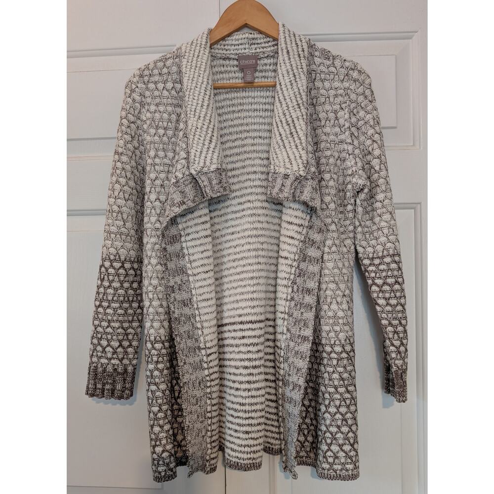 Chicos Neutral Open Front Cardigan